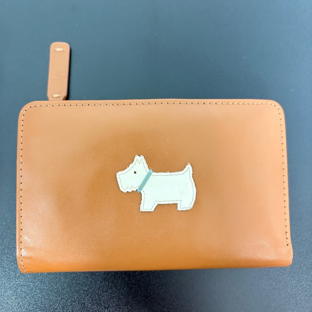 Radley London Womens Heritage Bifold Wallet Tan Leather Scottie Dog Polka Dot